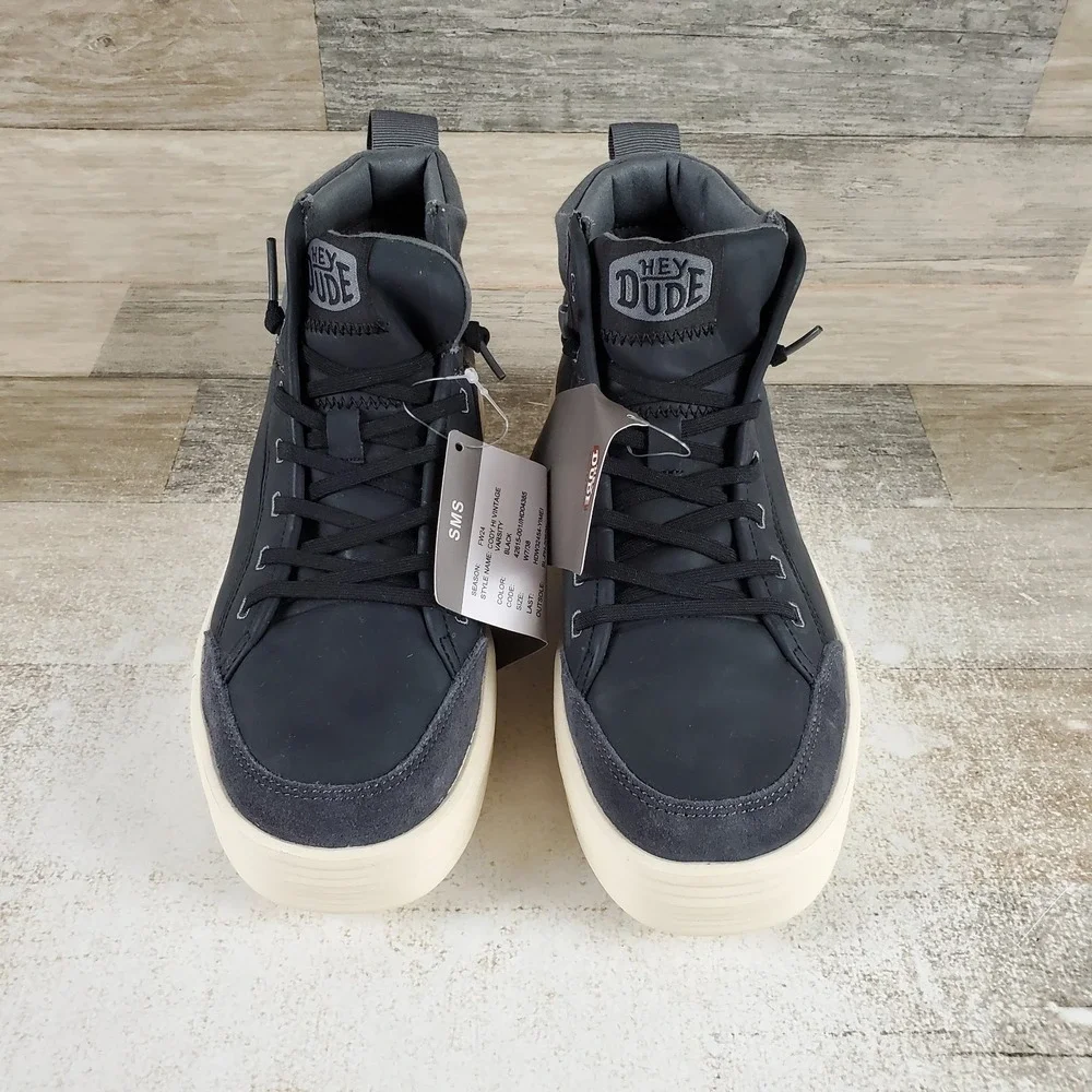 Hey Dude Cody Hi Vintage Varsity Shoes Sz 7 On High-Top Sneaker Boots